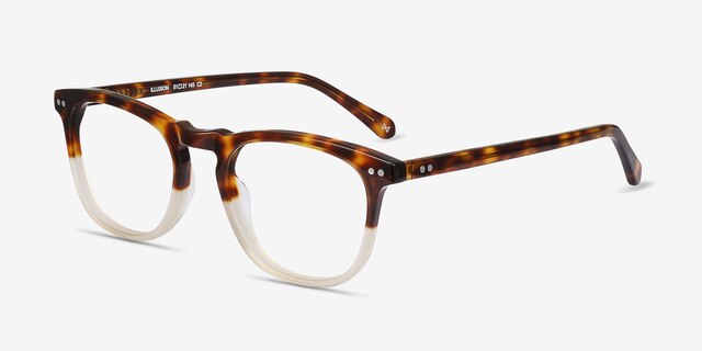 Illusion Tortoise Clear AcetateEyeglass Frames from EyeBuyDirect, Angle View