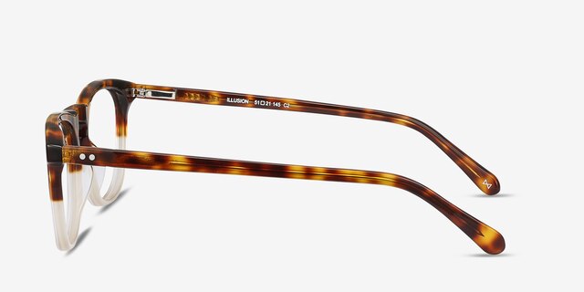 Illusion Tortoise Clear AcetateEyeglass Frames from EyeBuyDirect, Side View