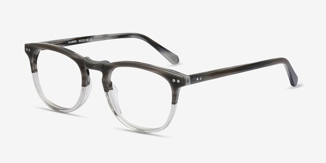Illusion Striped Clear AcetateEyeglass Frames from EyeBuyDirect, Angle View