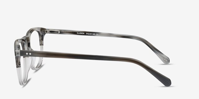 Illusion Striped Clear AcetateEyeglass Frames from EyeBuyDirect, Side View
