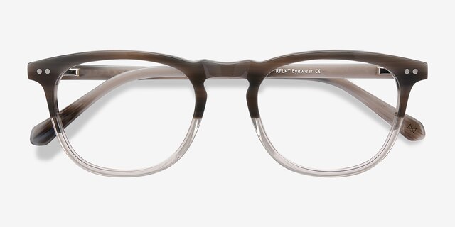 Illusion Striped Clear AcetateEyeglass Frames from EyeBuyDirect, Closed View