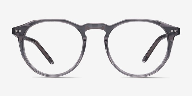Planete Gray Clear AcetateEyeglass Frames from EyeBuyDirect, Front View