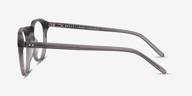 Planete Gray Clear AcetateEyeglass Frames from EyeBuyDirect, Side View