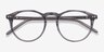 Planete Gray Clear AcetateEyeglass Frames from EyeBuyDirect, Closed View