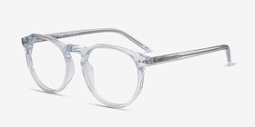 Planete Clear Blue Acétate Montures de lunettes de vue d'EyeBuyDirect, Vue d'Angle