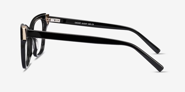 Cachet Black AcetateEyeglass Frames from EyeBuyDirect, Side View