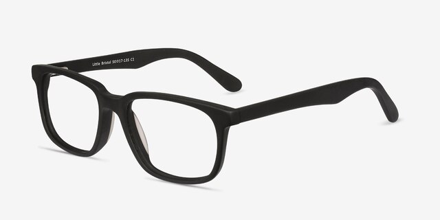 Little Bristol Black AcetateEyeglass Frames from EyeBuyDirect, Angle View