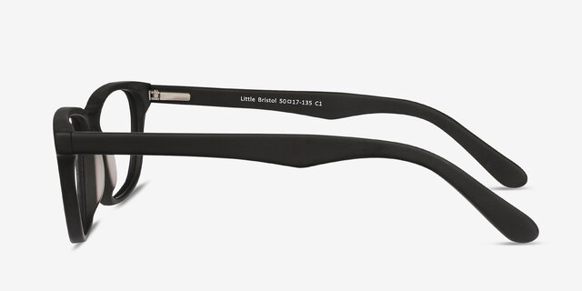 Little Bristol Black AcetateEyeglass Frames from EyeBuyDirect, Side View