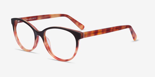 Laya Red Tortoise AcetateEyeglass Frames from EyeBuyDirect, Angle View