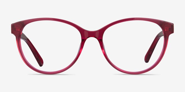 Laya Red AcetateEyeglass Frames from EyeBuyDirect, Front View