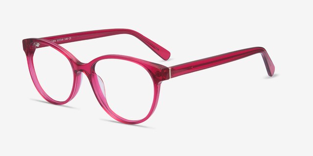 Laya Red AcetateEyeglass Frames from EyeBuyDirect, Angle View