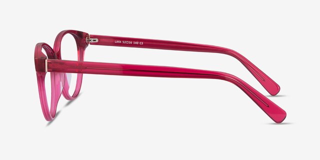 Laya Red AcetateEyeglass Frames from EyeBuyDirect, Side View