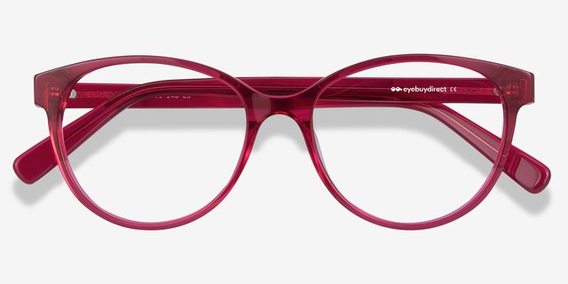 Laya Red AcetateEyeglass Frames from EyeBuyDirect, Closed View