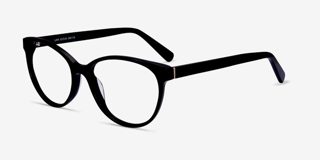 Laya Black AcetateEyeglass Frames from EyeBuyDirect, Angle View