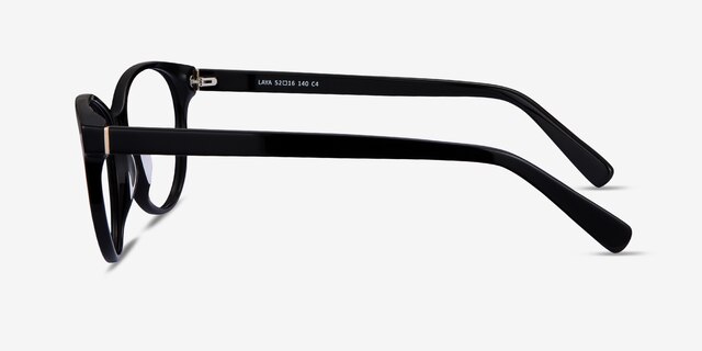 Laya Black AcetateEyeglass Frames from EyeBuyDirect, Side View