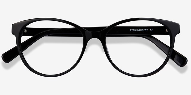 Laya Black AcetateEyeglass Frames from EyeBuyDirect, Closed View