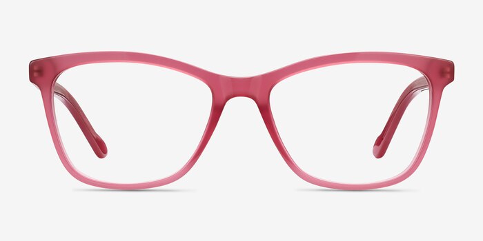 Cannes Clear Raspberry Acetate Eyeglass Frames from EyeBuyDirect