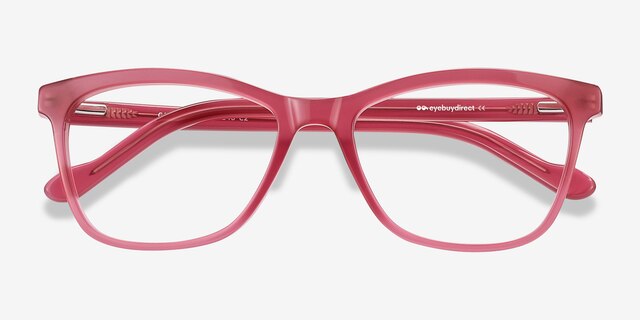 Cannes Clear Raspberry AcetateEyeglass Frames from EyeBuyDirect, Closed View