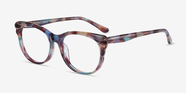 Mariposa Floral AcetateEyeglass Frames from EyeBuyDirect, Angle View