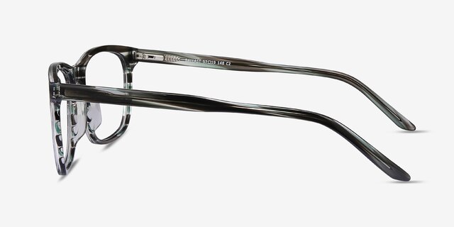 Ballast Gray Striped AcetateEyeglass Frames from EyeBuyDirect, Side View