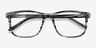 Ballast Gray Striped AcetateEyeglass Frames from EyeBuyDirect, Closed View