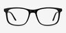 Ballast Noir AcétateMontures de lunettes de vue d'EyeBuyDirect, Vue de Face