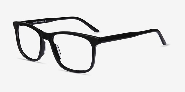 Ballast Noir AcétateMontures de lunettes de vue d'EyeBuyDirect, Vue d'Angle