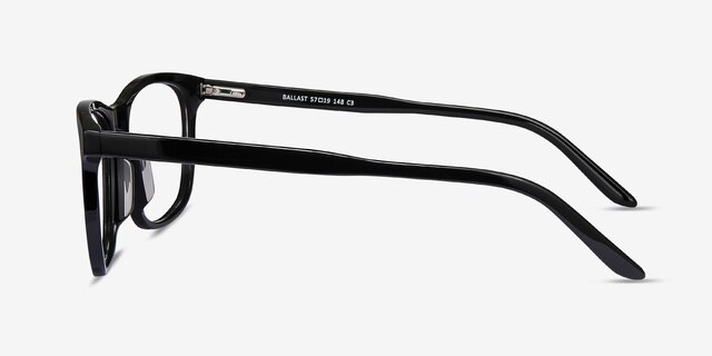 Ballast Noir AcétateMontures de lunettes de vue d'EyeBuyDirect, Vue de Côté