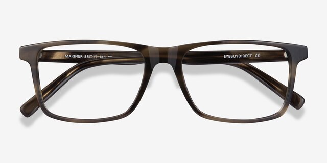 Mariner Gray Striped AcétateMontures de lunettes de vue d'EyeBuyDirect, Vue Rapprochée