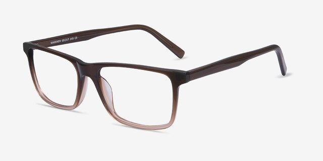 Mariner Clear Brown AcetateEyeglass Frames from EyeBuyDirect, Angle View