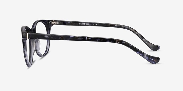 Delle Gray Floral AcétateMontures de lunettes de vue d'EyeBuyDirect, Vue de Côté