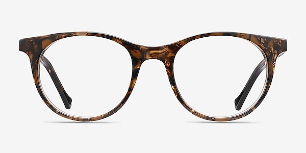 Delle Brown Floral Acétate Montures de lunettes de vue