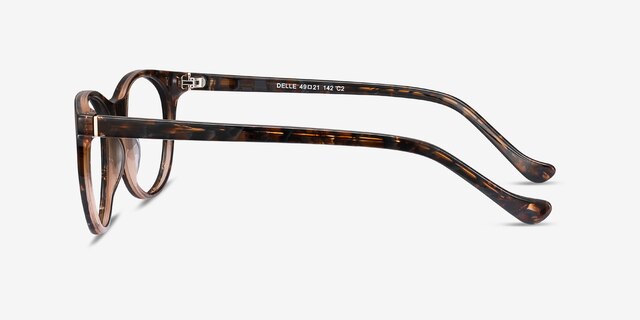 Delle Brown Floral AcetateEyeglass Frames from EyeBuyDirect, Side View
