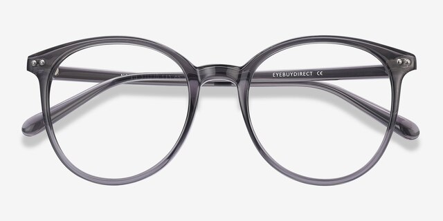 Noun Gris PlastiqueMontures de lunettes de vue d'EyeBuyDirect, Vue Rapprochée