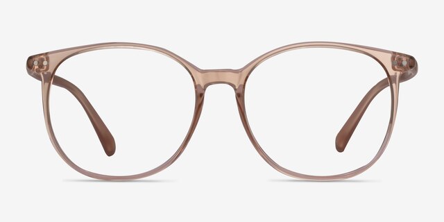 Lucia Champagne PlasticEyeglass Frames from EyeBuyDirect, Front View
