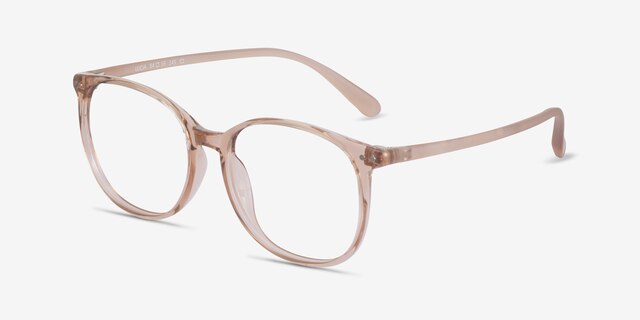 Lucia Champagne PlasticEyeglass Frames from EyeBuyDirect, Angle View