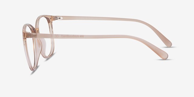 Lucia Champagne PlasticEyeglass Frames from EyeBuyDirect, Side View