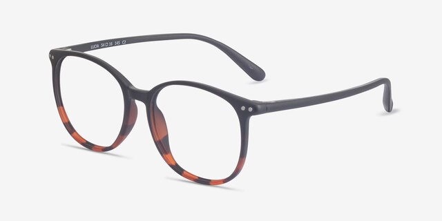 Lucia Black Tortoise PlasticEyeglass Frames from EyeBuyDirect, Angle View