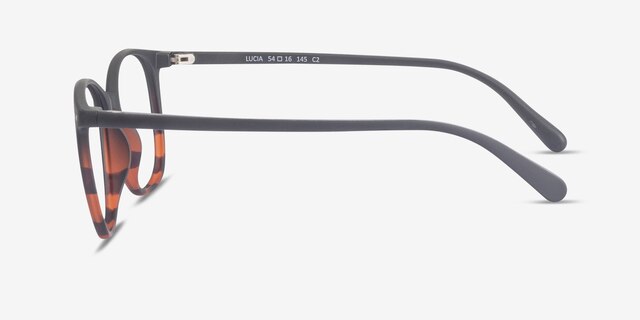 Lucia Black Tortoise PlasticEyeglass Frames from EyeBuyDirect, Side View