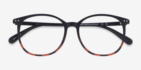Lucia Black Tortoise Plastique Montures de lunettes de vue d'EyeBuyDirect, Vue Rapprochée