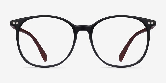 Lucia Matte Black PlasticEyeglass Frames from EyeBuyDirect, Front View