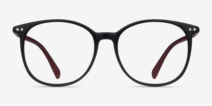 Lucia Matte Black Plastic Eyeglass Frames from EyeBuyDirect