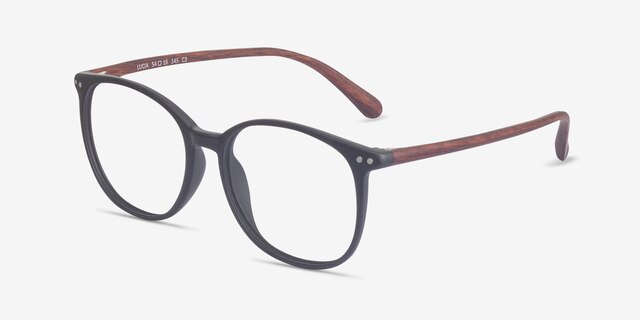 Lucia Matte Black PlasticEyeglass Frames from EyeBuyDirect, Angle View