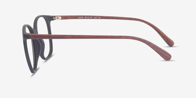Lucia Matte Black PlasticEyeglass Frames from EyeBuyDirect, Side View