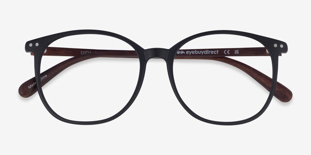 Lucia Matte Black PlasticEyeglass Frames from EyeBuyDirect, Closed View
