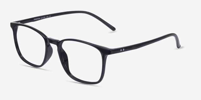 Trenton Black PlasticEyeglass Frames from EyeBuyDirect, Angle View