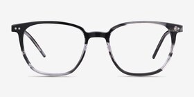 Regalia Gray Striped Acétate Montures de lunettes de vue d'EyeBuyDirect, Vue de Face