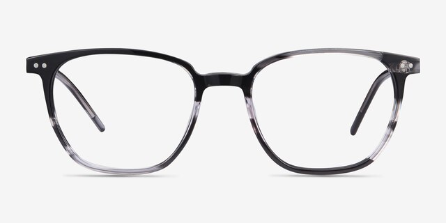 Regalia Gray Striped AcetateEyeglass Frames from EyeBuyDirect, Front View