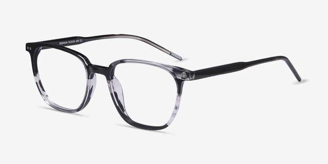 Regalia Gray Striped AcetateEyeglass Frames from EyeBuyDirect, Angle View
