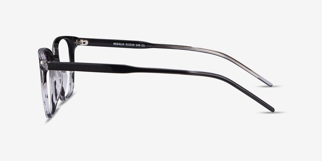 Regalia Gray Striped AcetateEyeglass Frames from EyeBuyDirect, Side View